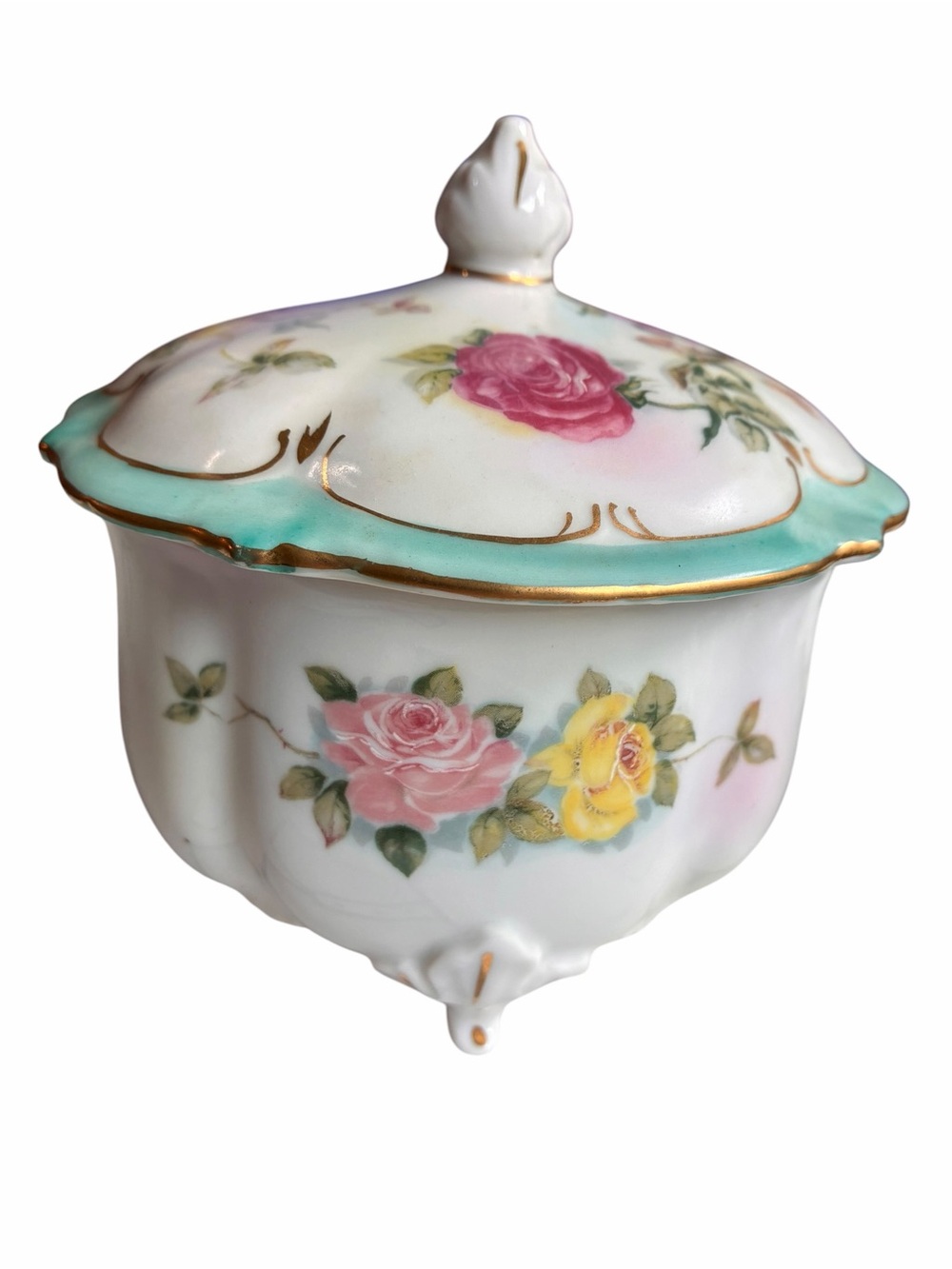 Vintage Lefton porcelain trinket dish